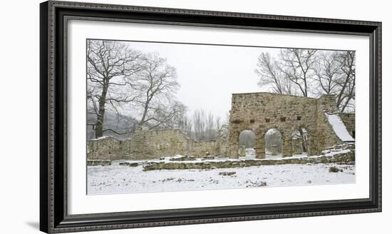 Germany, Saxony-Anhalt, Saale-Holzland-Kreis, Camburg, Ruin of the Cyriaks Church in Winter-Andreas Vitting-Framed Photographic Print