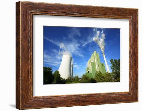 Germany, Saxony-Anhalt, Schkopau, brown coal power station-Andreas Vitting-Framed Photographic Print