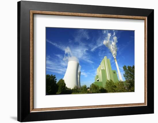 Germany, Saxony-Anhalt, Schkopau, brown coal power station-Andreas Vitting-Framed Photographic Print