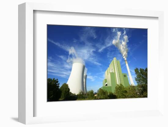 Germany, Saxony-Anhalt, Schkopau, brown coal power station-Andreas Vitting-Framed Photographic Print