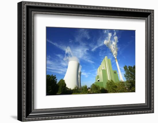 Germany, Saxony-Anhalt, Schkopau, brown coal power station-Andreas Vitting-Framed Photographic Print