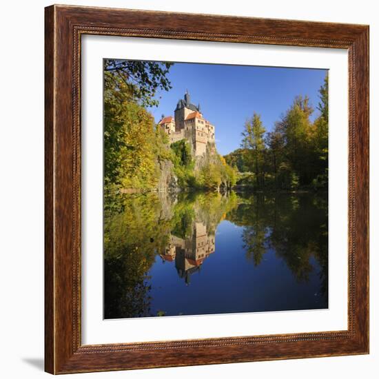 Germany, Saxony, Castle Kriebstein Above the Zschopau-Andreas Vitting-Framed Photographic Print