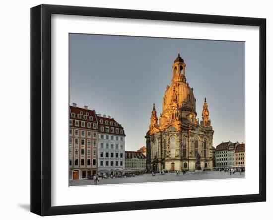 Germany, Saxony, Dresden, Marktplatz, Church of Our Lady-Harald Schšn-Framed Photographic Print