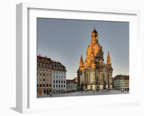 Germany, Saxony, Dresden, Marktplatz, Church of Our Lady-Harald Schšn-Framed Photographic Print