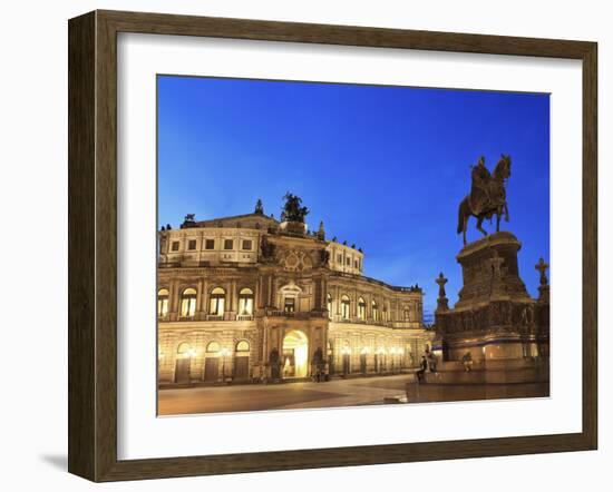 Germany, Saxony, Dresden, Old Town, Theaterplatz, Semperoper Opera House-Michele Falzone-Framed Photographic Print