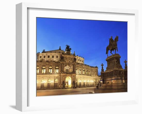 Germany, Saxony, Dresden, Old Town, Theaterplatz, Semperoper Opera House-Michele Falzone-Framed Photographic Print