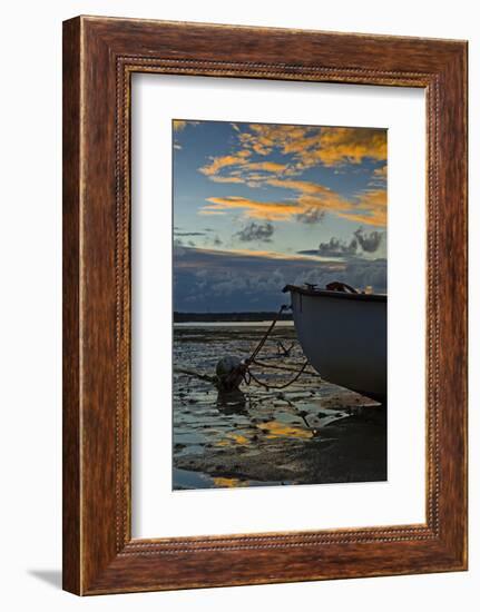 Germany, Schleswig-Holstein, Amrum, Sandy Beach, Sand Bank, Kniepsand, Boat, Low Tide-Ingo Boelter-Framed Photographic Print