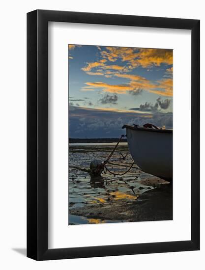 Germany, Schleswig-Holstein, Amrum, Sandy Beach, Sand Bank, Kniepsand, Boat, Low Tide-Ingo Boelter-Framed Photographic Print