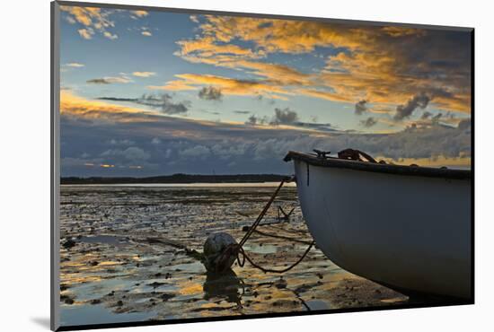 Germany, Schleswig-Holstein, Amrum, Sandy Beach, Sand Bank, Kniepsand, Boat, Low Tide-Ingo Boelter-Mounted Photographic Print