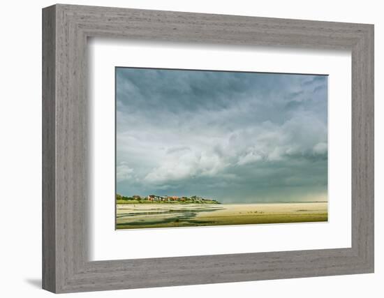 Germany, Schleswig-Holstein, Amrum, Sandy Beach, Sandbank, Kniepsand, Cloud Mood-Ingo Boelter-Framed Photographic Print