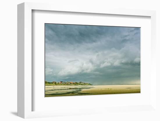 Germany, Schleswig-Holstein, Amrum, Sandy Beach, Sandbank, Kniepsand, Cloud Mood-Ingo Boelter-Framed Photographic Print