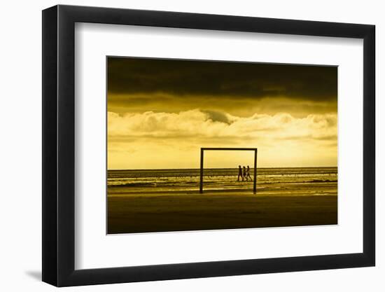 Germany, Schleswig-Holstein, Amrum, Sandy Beach, Sandbank, Kniepsand, Stroller, Evening Mood-Ingo Boelter-Framed Photographic Print