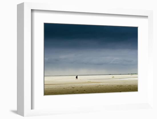 Germany, Schleswig-Holstein, Amrum, Sandy Beach, Sandbank, Kniepsand, Stroller-Ingo Boelter-Framed Photographic Print