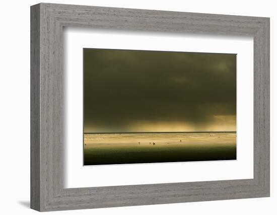 Germany, Schleswig-Holstein, Amrum, Sandy Beach, Sandbank, Stormy Atmosphere-Ingo Boelter-Framed Photographic Print