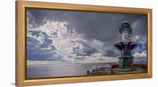 Germany, Schleswig - Holstein, Brunsb?ttel (Town), Lock, Lighthouse, Mole 1 (Jetty)-Ingo Boelter-Framed Premier Image Canvas