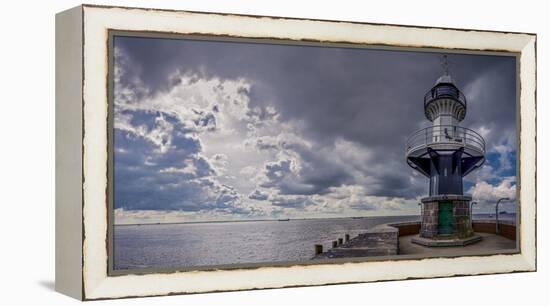 Germany, Schleswig - Holstein, Brunsb?ttel (Town), Lock, Lighthouse, Mole 1 (Jetty)-Ingo Boelter-Framed Premier Image Canvas