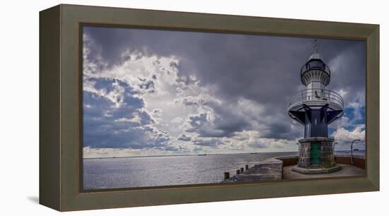 Germany, Schleswig - Holstein, Brunsb?ttel (Town), Lock, Lighthouse, Mole 1 (Jetty)-Ingo Boelter-Framed Premier Image Canvas