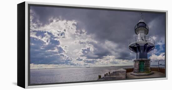 Germany, Schleswig - Holstein, Brunsb?ttel (Town), Lock, Lighthouse, Mole 1 (Jetty)-Ingo Boelter-Framed Premier Image Canvas