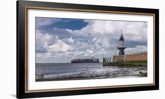 Germany, Schleswig - Holstein, BrunsbŸttel (Town), Lock, Lighthouse, Mole 1 (Jetty)-Ingo Boelter-Framed Photographic Print