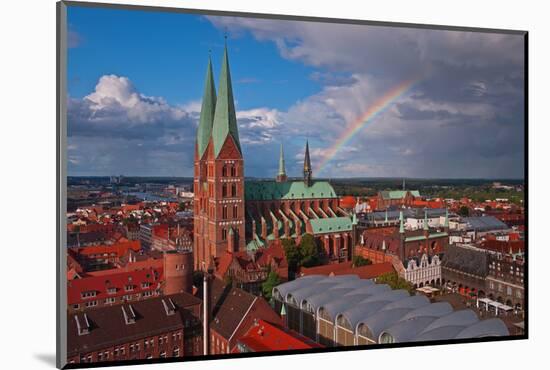 Germany, Schleswig-Holstein, City Center of LŸbeck, Overview, Rainbow-Thomas Ebelt-Mounted Photographic Print