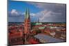 Germany, Schleswig-Holstein, City Center of LŸbeck, Overview, Rainbow-Thomas Ebelt-Mounted Photographic Print