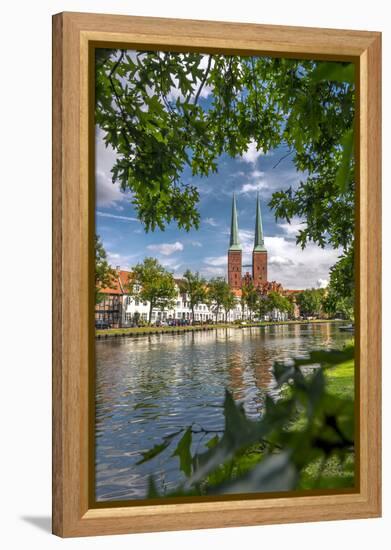 Germany, Schleswig - Holstein, LŸbeck (City), Old Town, Cathedral, Trave (River)-Ingo Boelter-Framed Premier Image Canvas