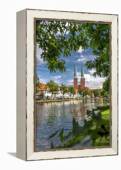 Germany, Schleswig - Holstein, LŸbeck (City), Old Town, Cathedral, Trave (River)-Ingo Boelter-Framed Premier Image Canvas