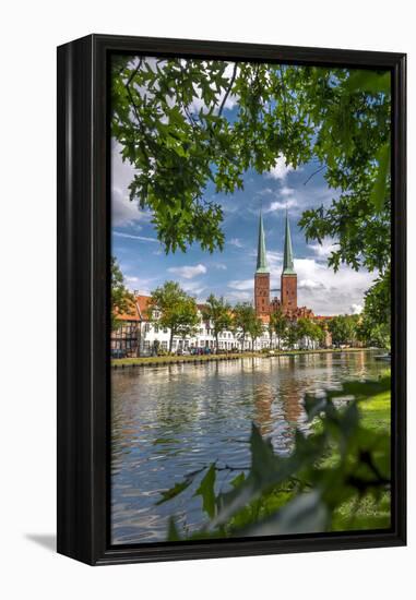 Germany, Schleswig - Holstein, LŸbeck (City), Old Town, Cathedral, Trave (River)-Ingo Boelter-Framed Premier Image Canvas