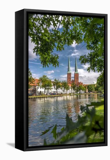 Germany, Schleswig - Holstein, LŸbeck (City), Old Town, Cathedral, Trave (River)-Ingo Boelter-Framed Premier Image Canvas