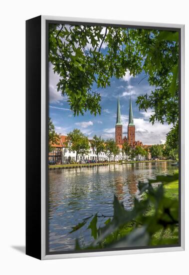 Germany, Schleswig - Holstein, LŸbeck (City), Old Town, Cathedral, Trave (River)-Ingo Boelter-Framed Premier Image Canvas