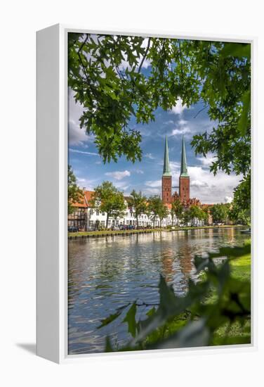 Germany, Schleswig - Holstein, LŸbeck (City), Old Town, Cathedral, Trave (River)-Ingo Boelter-Framed Premier Image Canvas