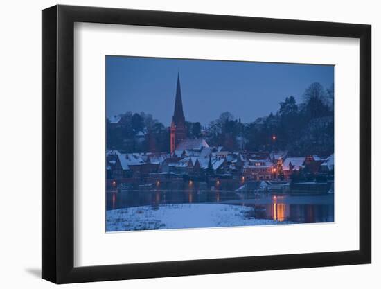 Germany, Schleswig-Holstein, Lauenburg Old Town, Evening-Thomas Ebelt-Framed Photographic Print