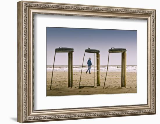 Germany, Schleswig-Holstein, Nordfriesland, Eiderstedt, Sankt Peter-Ording, Beach-Ingo Boelter-Framed Photographic Print