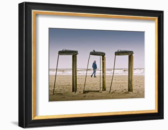 Germany, Schleswig-Holstein, Nordfriesland, Eiderstedt, Sankt Peter-Ording, Beach-Ingo Boelter-Framed Photographic Print