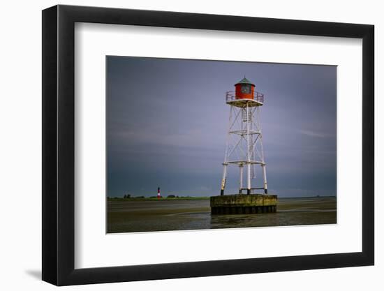 Germany, Schleswig-Holstein, Pellworm, Mud Flats, Wadden Sea, Lighthouse, Unterfeuer-Ingo Boelter-Framed Photographic Print