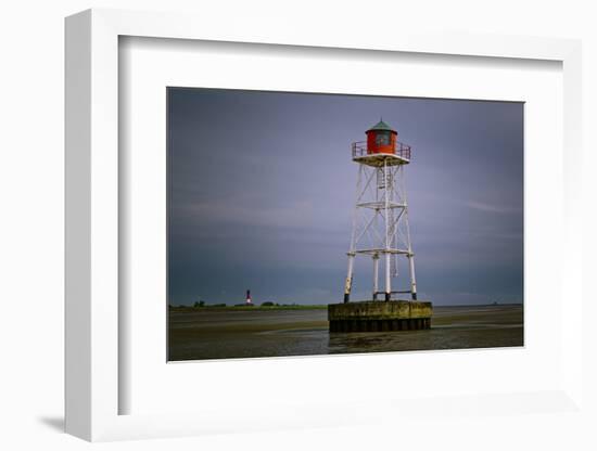 Germany, Schleswig-Holstein, Pellworm, Mud Flats, Wadden Sea, Lighthouse, Unterfeuer-Ingo Boelter-Framed Photographic Print
