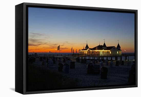 Germany, the Baltic Sea, Island Usedom, Ahlbeck, Pier, Evening Mood-Chris Seba-Framed Premier Image Canvas