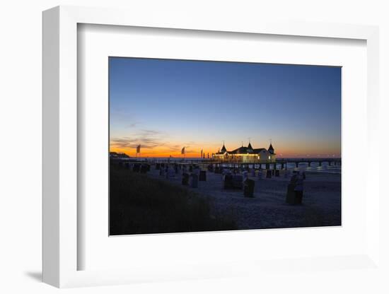 Germany, the Baltic Sea, Island Usedom, Ahlbeck, Pier, Evening Mood-Chris Seba-Framed Photographic Print