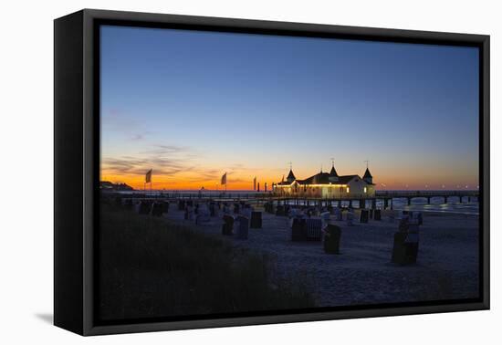 Germany, the Baltic Sea, Island Usedom, Ahlbeck, Pier, Evening Mood-Chris Seba-Framed Premier Image Canvas