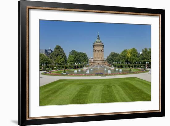 Germany, the Rhine, Baden-WŸrttemberg, Mannheim, City Centre, Water Tower-Chris Seba-Framed Photographic Print