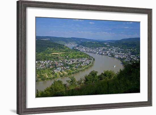 Germany, the Rhine, Boppard, Rhine Loop, Panoramic View-Chris Seba-Framed Photographic Print