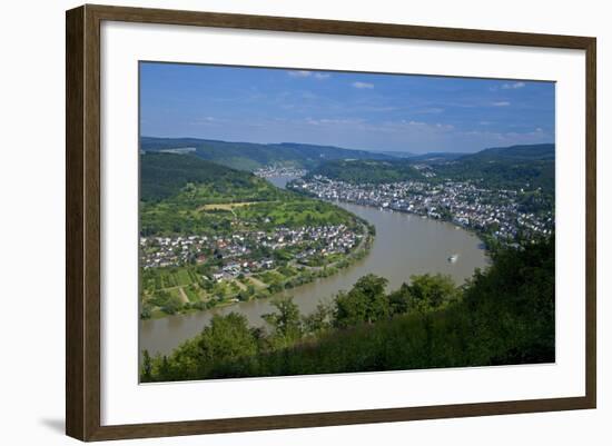 Germany, the Rhine, Boppard, Rhine Loop, Panoramic View-Chris Seba-Framed Photographic Print