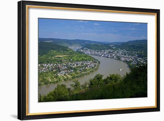 Germany, the Rhine, Boppard, Rhine Loop, Panoramic View-Chris Seba-Framed Photographic Print