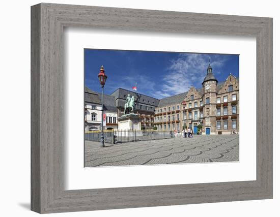 Germany, the Rhine, Dusseldorf, Old Town, Marketplace, City Hall, Jan Wellem Monument-Chris Seba-Framed Photographic Print