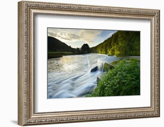 Germany, Thuringia, Berga/Elster, Weir at the Wei§e Elster in the Elster Valley-Andreas Vitting-Framed Photographic Print