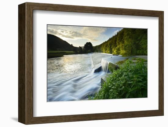 Germany, Thuringia, Berga/Elster, Weir at the Wei§e Elster in the Elster Valley-Andreas Vitting-Framed Photographic Print