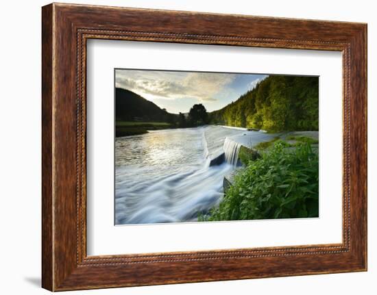 Germany, Thuringia, Berga/Elster, Weir at the Wei§e Elster in the Elster Valley-Andreas Vitting-Framed Photographic Print