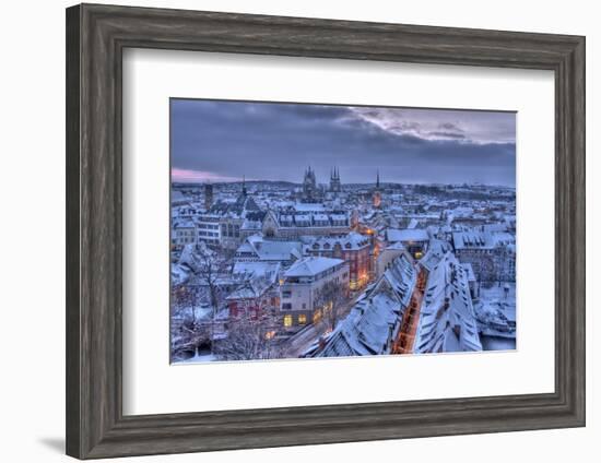 Germany, Thuringia, Erfurt, Cityscape, Winter-Harald Schšn-Framed Premium Photographic Print