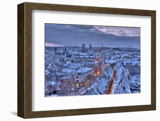 Germany, Thuringia, Erfurt, Cityscape, Winter-Harald Schšn-Framed Premium Photographic Print