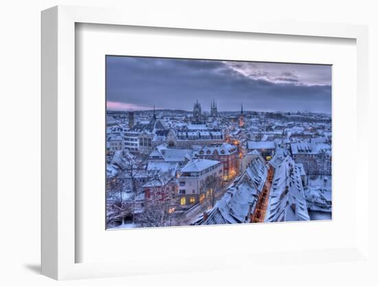 Germany, Thuringia, Erfurt, Cityscape, Winter-Harald Schšn-Framed Premium Photographic Print